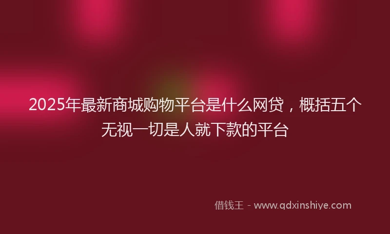 2025年最新商城购物平台是什么网贷，概括五个无视一切是人就下款的平台