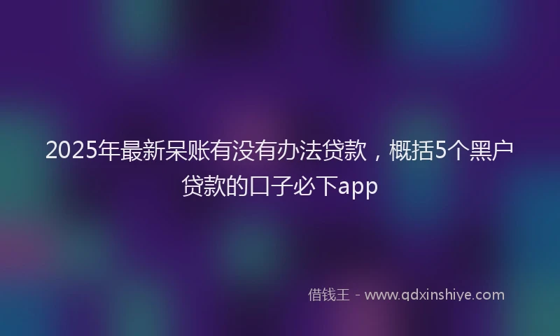 2025年最新呆账有没有办法贷款，概括5个黑户贷款的口子必下app