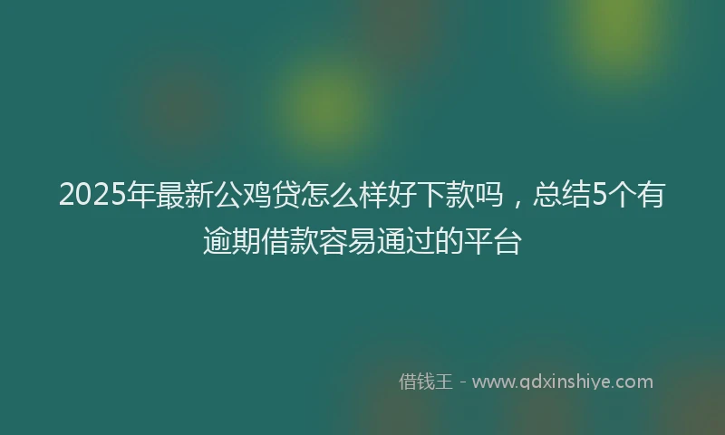 2025年最新公鸡贷怎么样好下款吗，总结5个有逾期借款容易通过的平台