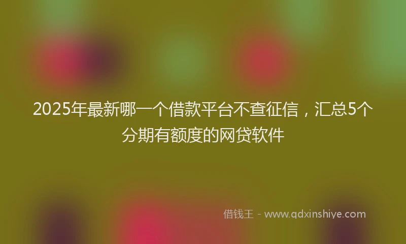 2025年最新哪一个借款平台不查征信，汇总5个分期有额度的网贷软件
