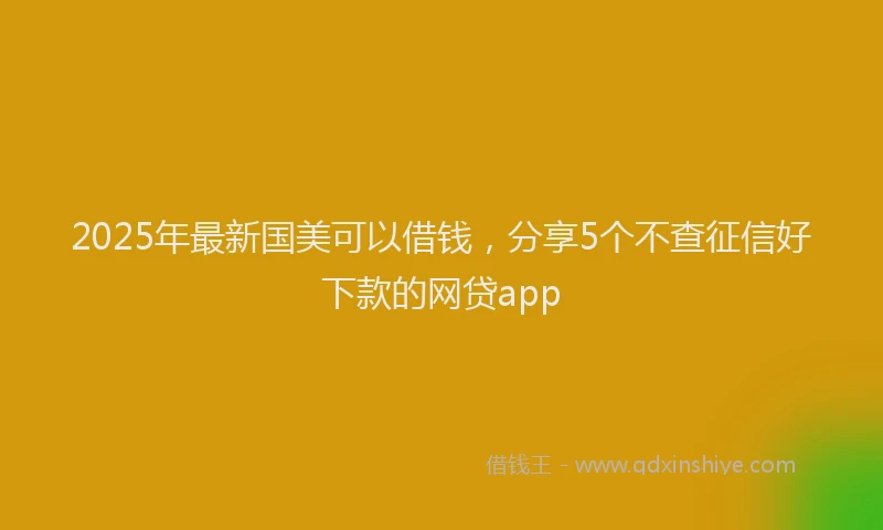 2025年最新国美可以借钱，分享5个不查征信好下款的网贷app