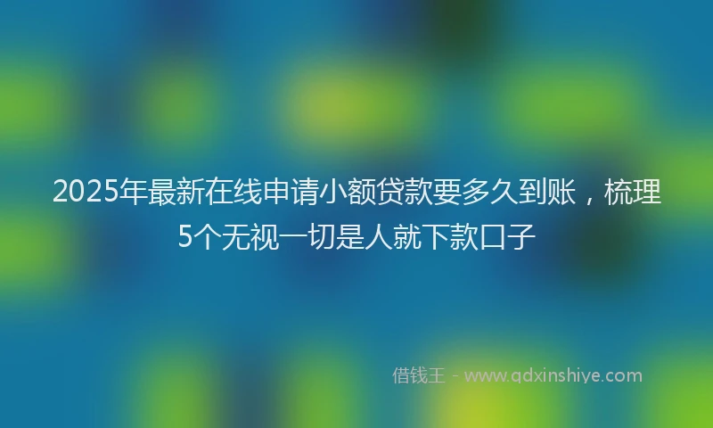 2025年最新在线申请小额贷款要多久到账，梳理5个无视一切是人就下款口子