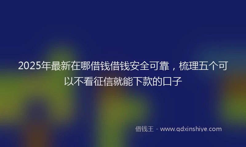 2025年最新在哪借钱借钱安全可靠，梳理五个可以不看征信就能下款的口子