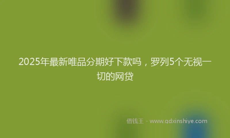 2025年最新唯品分期好下款吗，罗列5个无视一切的网贷