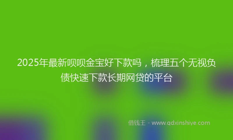 2025年最新呗呗金宝好下款吗，梳理五个无视负债快速下款长期网贷的平台