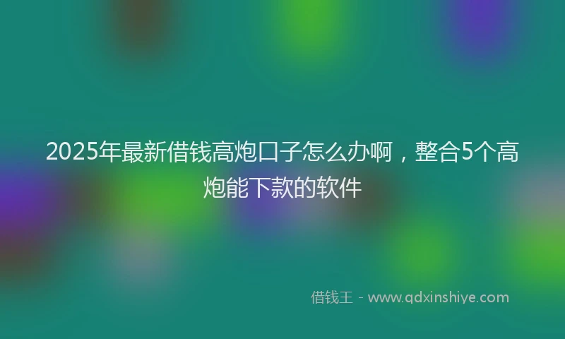 2025年最新借钱高炮口子怎么办啊，整合5个高炮能下款的软件
