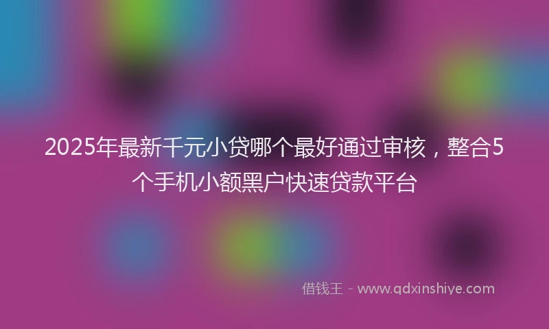 2025年最新千元小贷哪个最好通过审核，整合5个手机小额黑户快速贷款平台