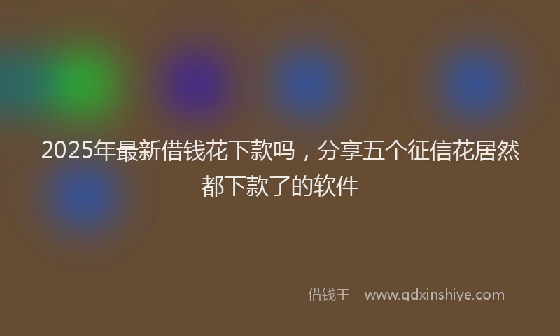 2025年最新借钱花下款吗，分享五个征信花居然都下款了的软件