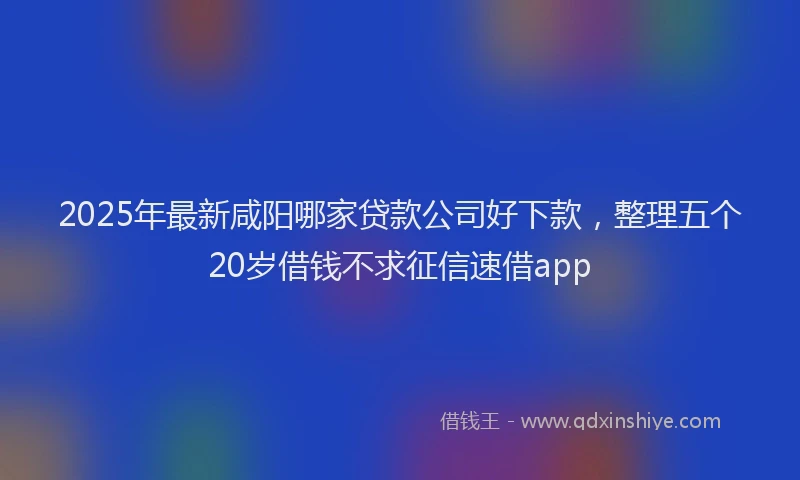 2025年最新咸阳哪家贷款公司好下款，整理五个20岁借钱不求征信速借app