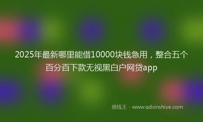 2025年最新哪里能借10000块钱急用，整合五个百分百下款无视黑白户网贷app