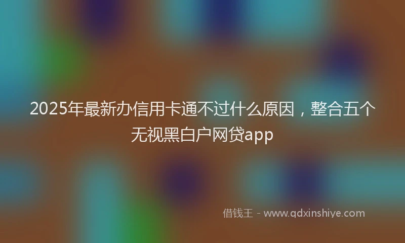 2025年最新办信用卡通不过什么原因，整合五个无视黑白户网贷app