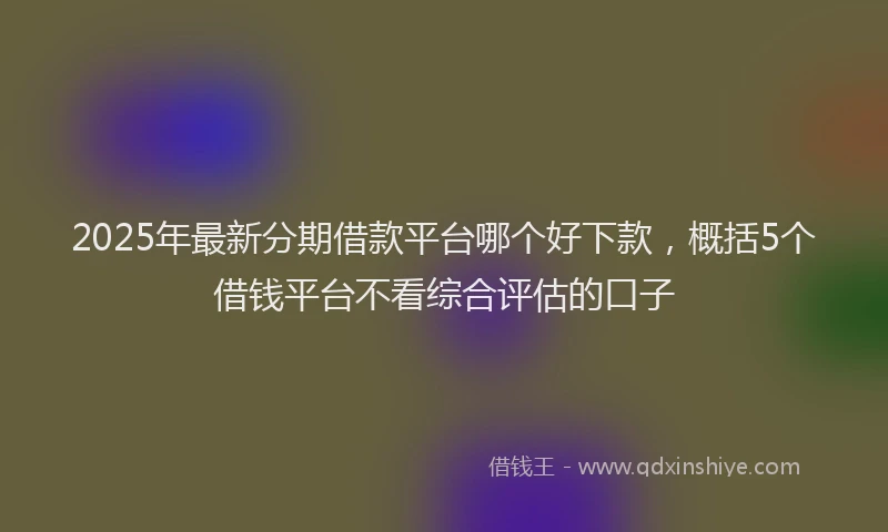 2025年最新分期借款平台哪个好下款，概括5个借钱平台不看综合评估的口子