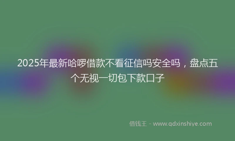 2025年最新哈啰借款不看征信吗安全吗，盘点五个无视一切包下款口子