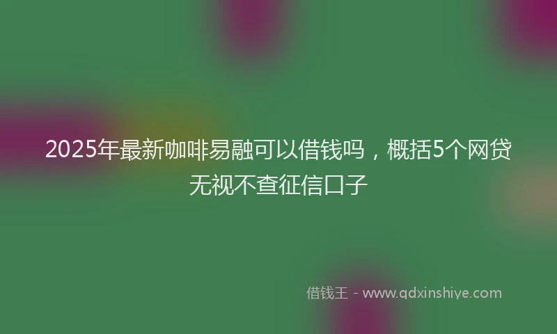 2025年最新咖啡易融可以借钱吗，概括5个网贷无视不查征信口子
