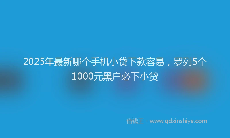 2025年最新哪个手机小贷下款容易，罗列5个1000元黑户必下小贷
