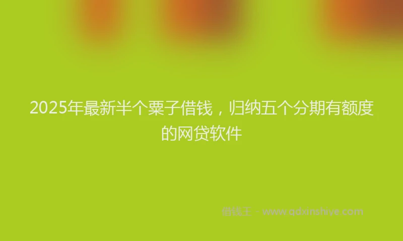 2025年最新半个粟子借钱，归纳五个分期有额度的网贷软件
