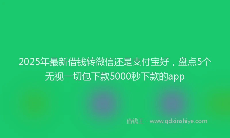 2025年最新借钱转微信还是支付宝好，盘点5个无视一切包下款5000秒下款的app