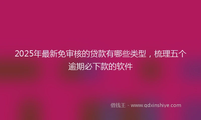 2025年最新免审核的贷款有哪些类型，梳理五个逾期必下款的软件