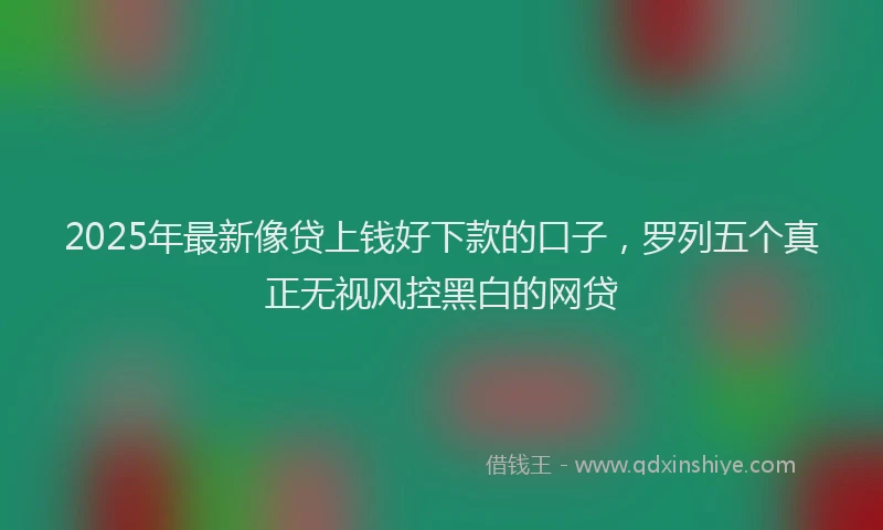 2025年最新像贷上钱好下款的口子，罗列五个真正无视风控黑白的网贷