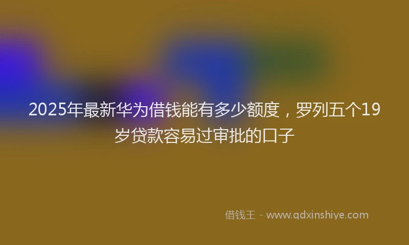 2025年最新华为借钱能有多少额度，罗列五个19岁贷款容易过审批的口子