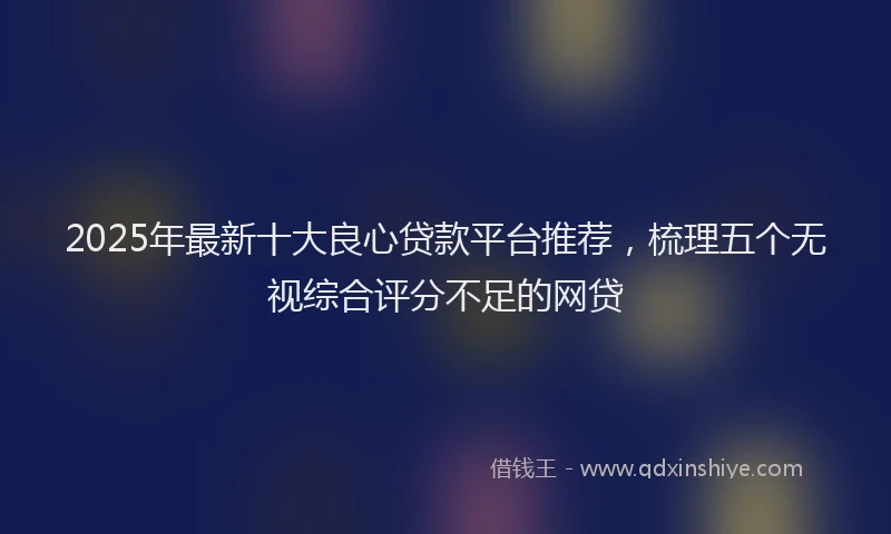 2025年最新十大良心贷款平台推荐，梳理五个无视综合评分不足的网贷
