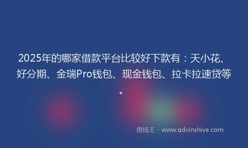 2025年的哪家借款平台比较好下款有：天小花、好分期、金瑞Pro钱包、现金钱包、拉卡拉速贷等。