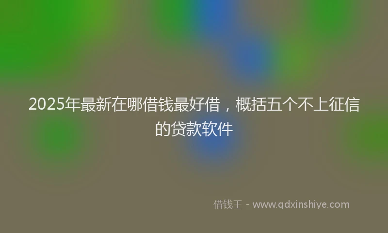 2025年最新在哪借钱最好借，概括五个不上征信的贷款软件