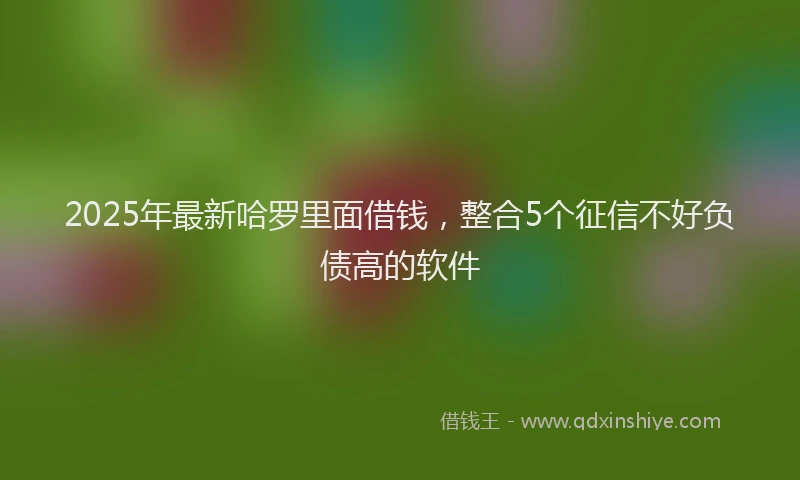 2025年最新哈罗里面借钱，整合5个征信不好负债高的软件