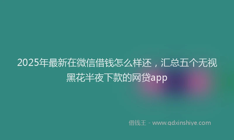 2025年最新在微信借钱怎么样还，汇总五个无视黑花半夜下款的网贷app