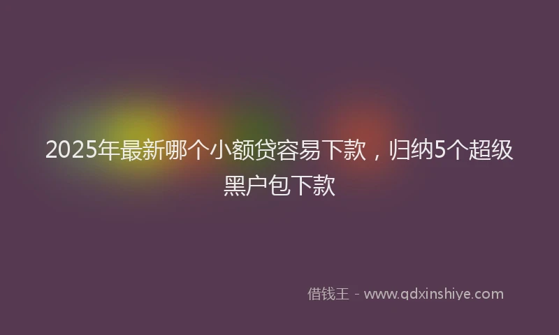 2025年最新哪个小额贷容易下款，归纳5个超级黑户包下款