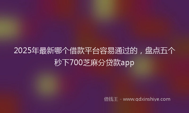 2025年最新哪个借款平台容易通过的，盘点五个秒下700芝麻分贷款app