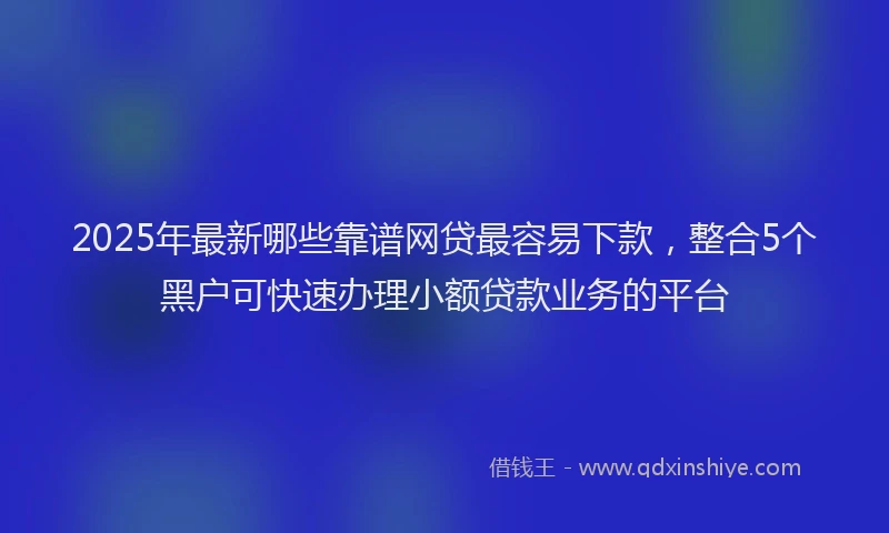 2025年最新哪些靠谱网贷最容易下款，整合5个黑户可快速办理小额贷款业务的平台
