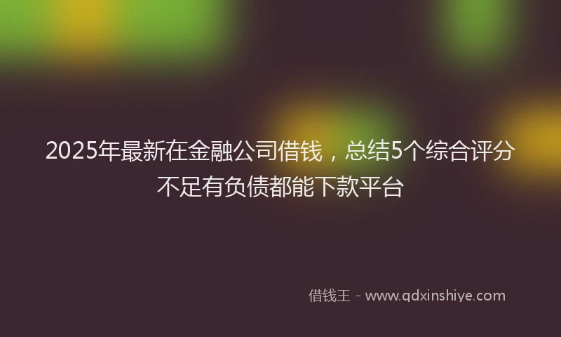 2025年最新在金融公司借钱，总结5个综合评分不足有负债都能下款平台