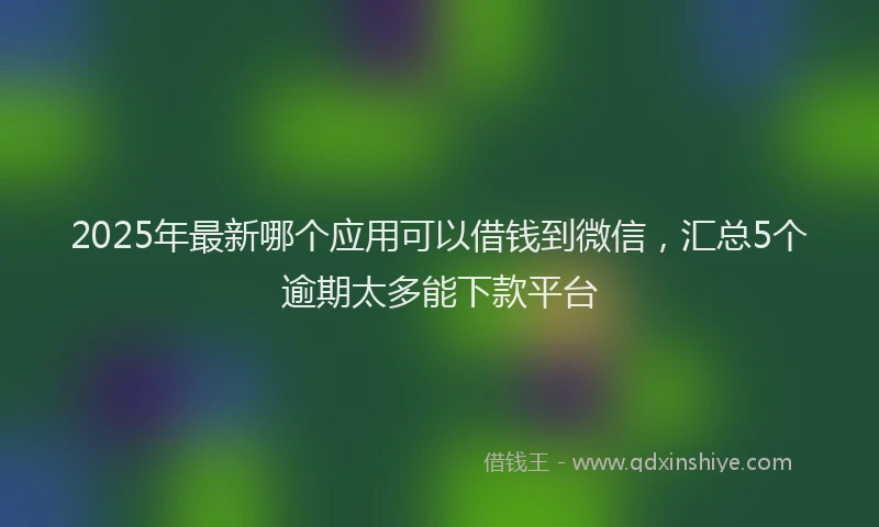 2025年最新哪个应用可以借钱到微信，汇总5个逾期太多能下款平台