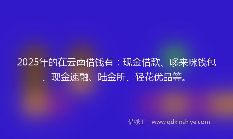 2025年的在云南借钱有：现金借款、哆来咪钱包、现金速融、陆金所、轻花优品等。