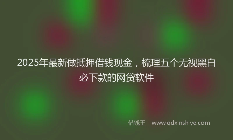 2025年最新做抵押借钱现金，梳理五个无视黑白必下款的网贷软件