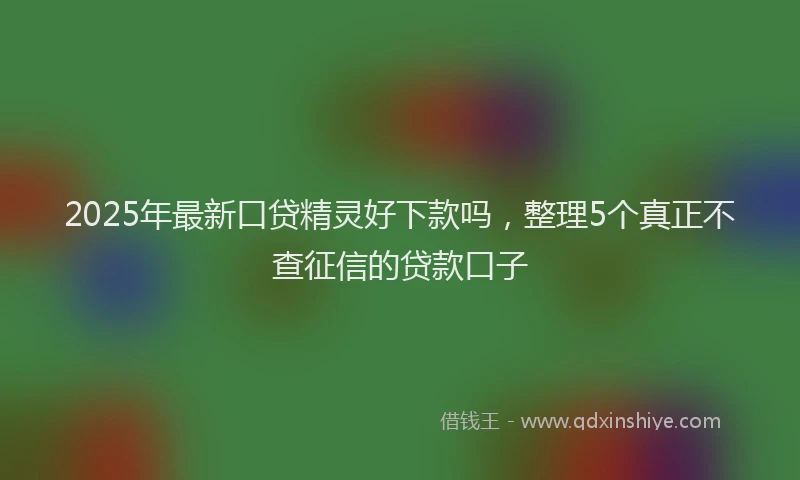 2025年最新口贷精灵好下款吗，整理5个真正不查征信的贷款口子