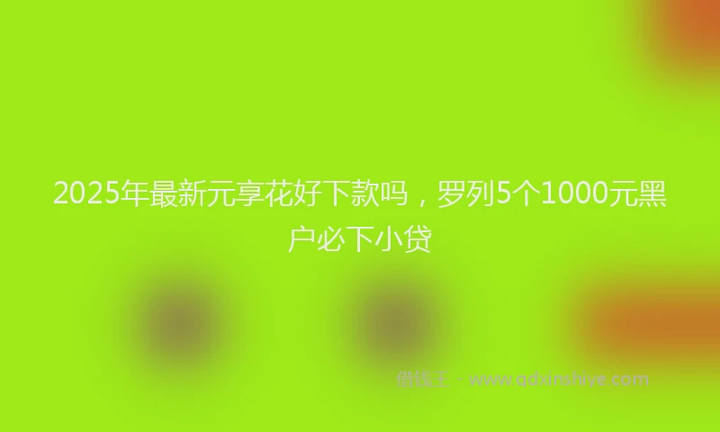 2025年最新元享花好下款吗，罗列5个1000元黑户必下小贷