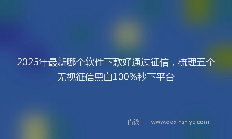 2025年最新哪个软件下款好通过征信，梳理五个无视征信黑白100%秒下平台