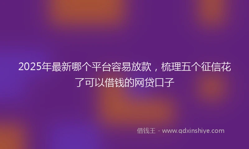 2025年最新哪个平台容易放款，梳理五个征信花了可以借钱的网贷口子