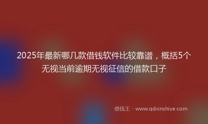2025年最新哪几款借钱软件比较靠谱，概括5个无视当前逾期无视征信的借款口子