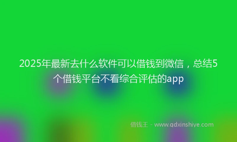 2025年最新去什么软件可以借钱到微信，总结5个借钱平台不看综合评估的app