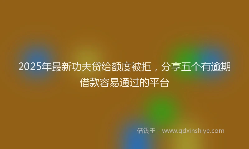 2025年最新功夫贷给额度被拒，分享五个有逾期借款容易通过的平台
