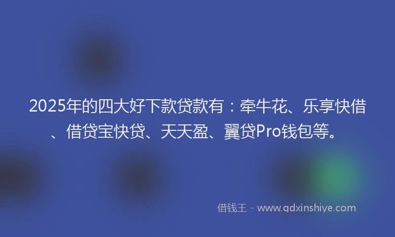 2025年的四大好下款贷款有：牵牛花、乐享快借、借贷宝快贷、天天盈、翼贷Pro钱包等。