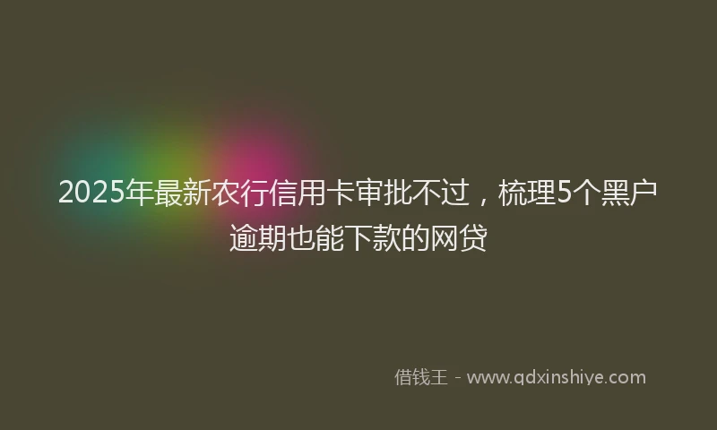 2025年最新农行信用卡审批不过，梳理5个黑户逾期也能下款的网贷