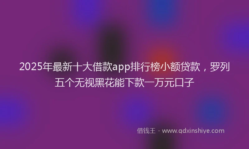 2025年最新十大借款app排行榜小额贷款，罗列五个无视黑花能下款一万元口子