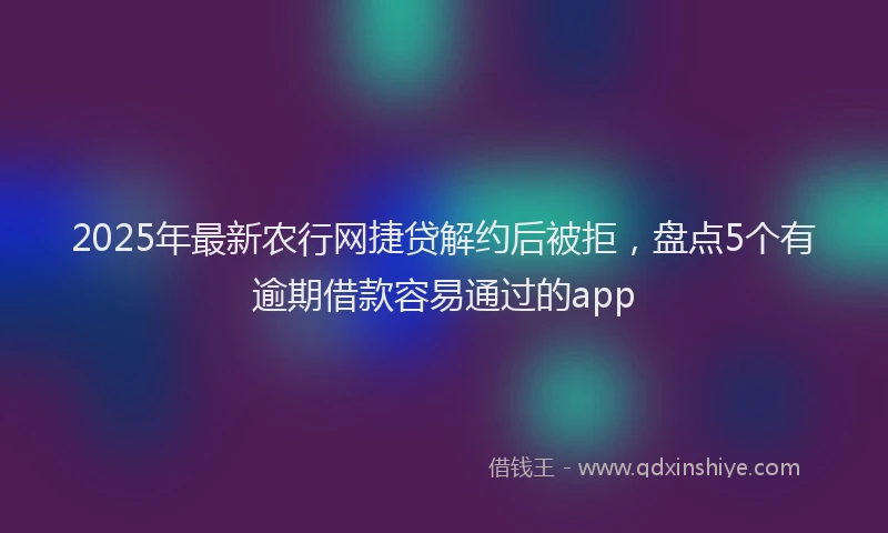 2025年最新农行网捷贷解约后被拒，盘点5个有逾期借款容易通过的app