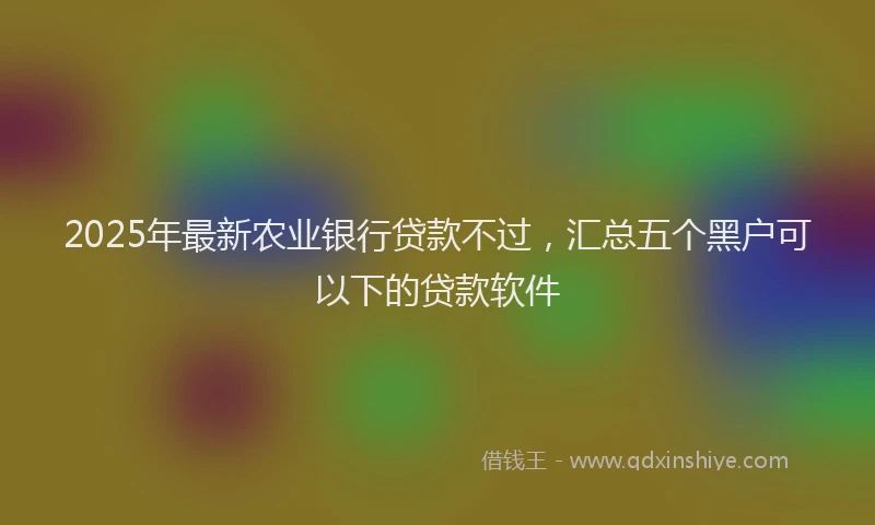 2025年最新农业银行贷款不过，汇总五个黑户可以下的贷款软件
