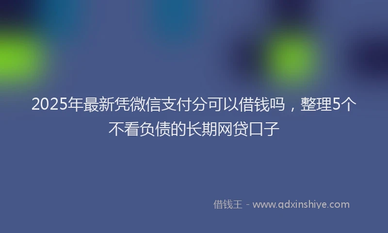2025年最新凭微信支付分可以借钱吗，整理5个不看负债的长期网贷口子