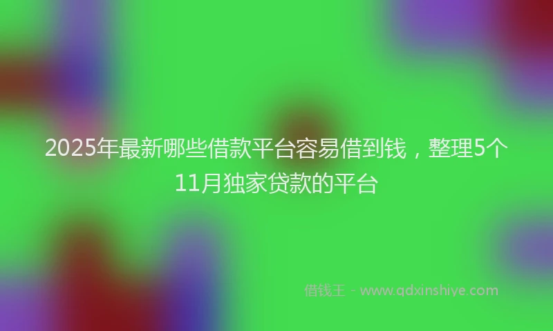 2025年最新哪些借款平台容易借到钱，整理5个11月独家贷款的平台